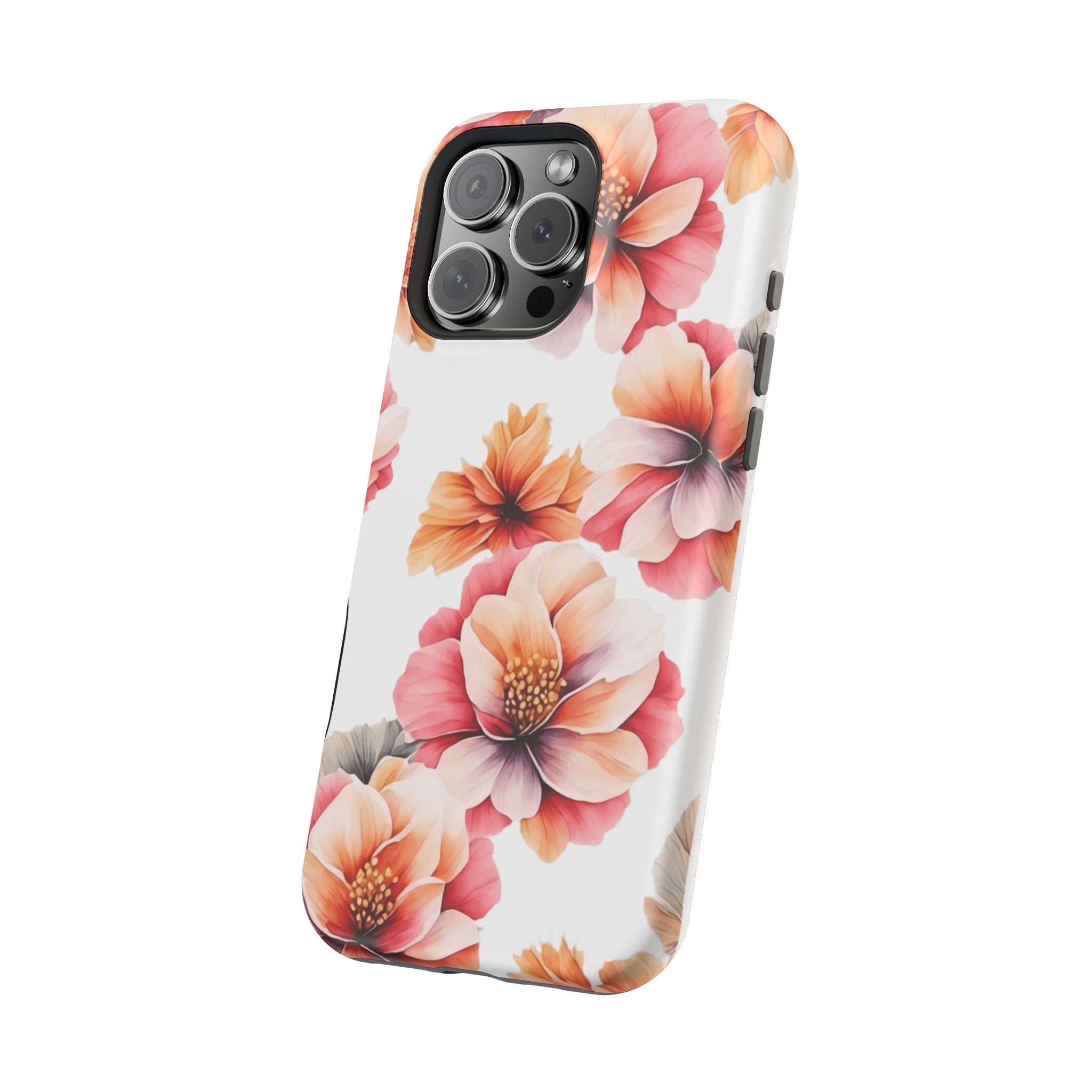 Floral Magnetic Phone Case, Stylish Flower Phone Cover, Durable Magnetic Tough Case, Trendy Floral Design Case, Perfect Gift for Her