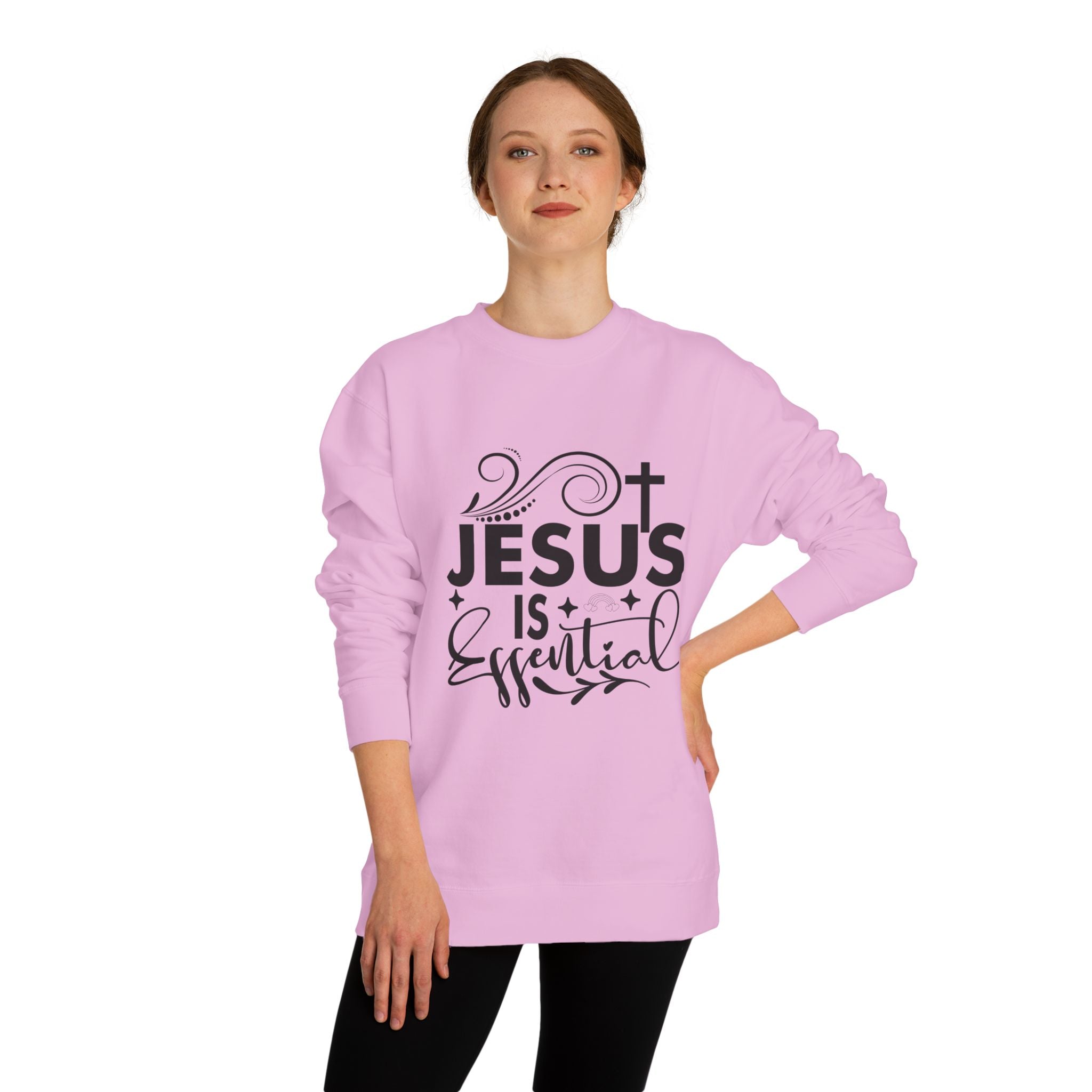 Christian Motivational Sweatshirt - Jesus is Essential, Faith Apparel, Unisex Fashion, Everyday Wear, Perfect Gift for Believers
