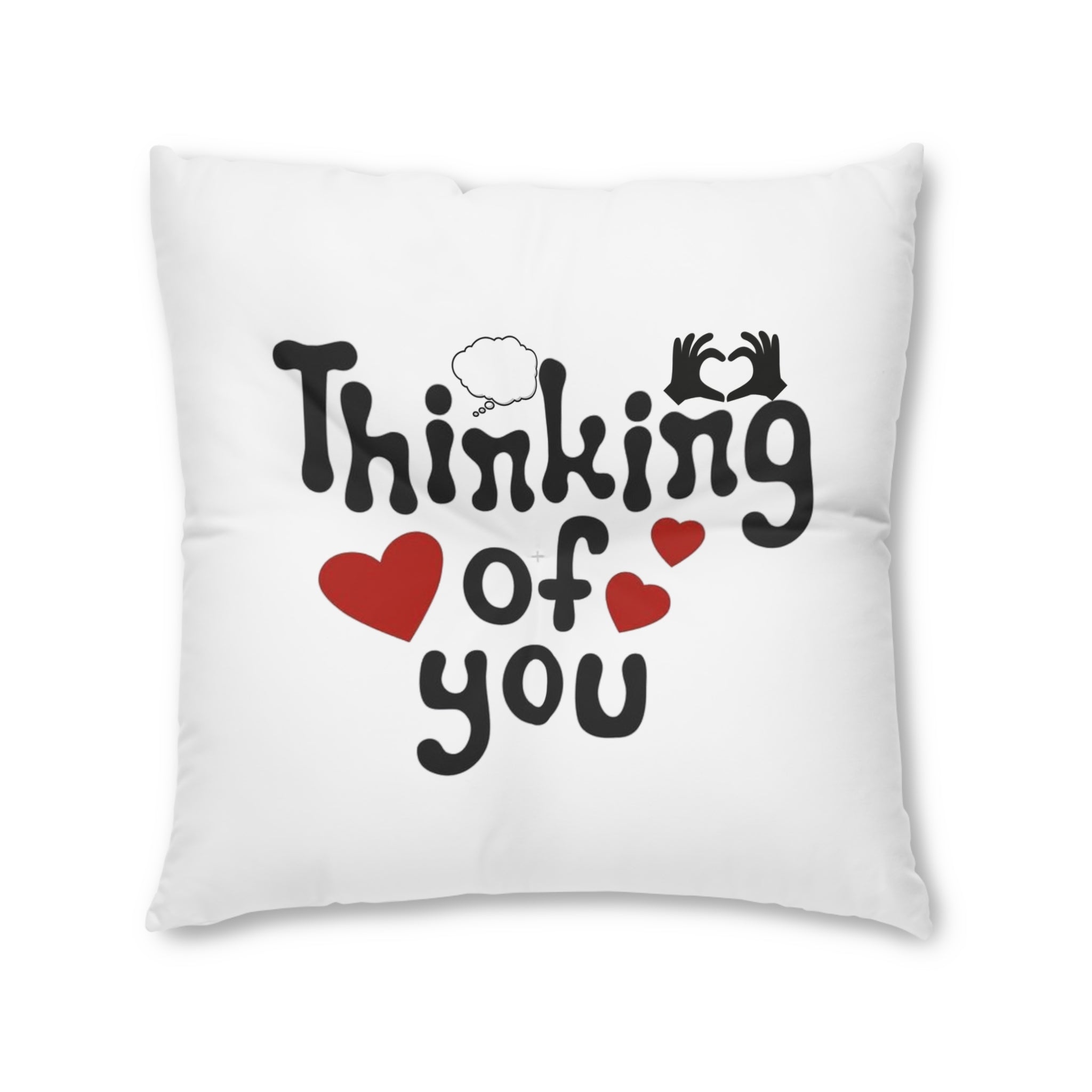 Thinking of You Tufted Floor Pillow | Cozy Rose Decorative Cushion | Gift for Her | Home Decor | Valentine's Day | Living Room Accent