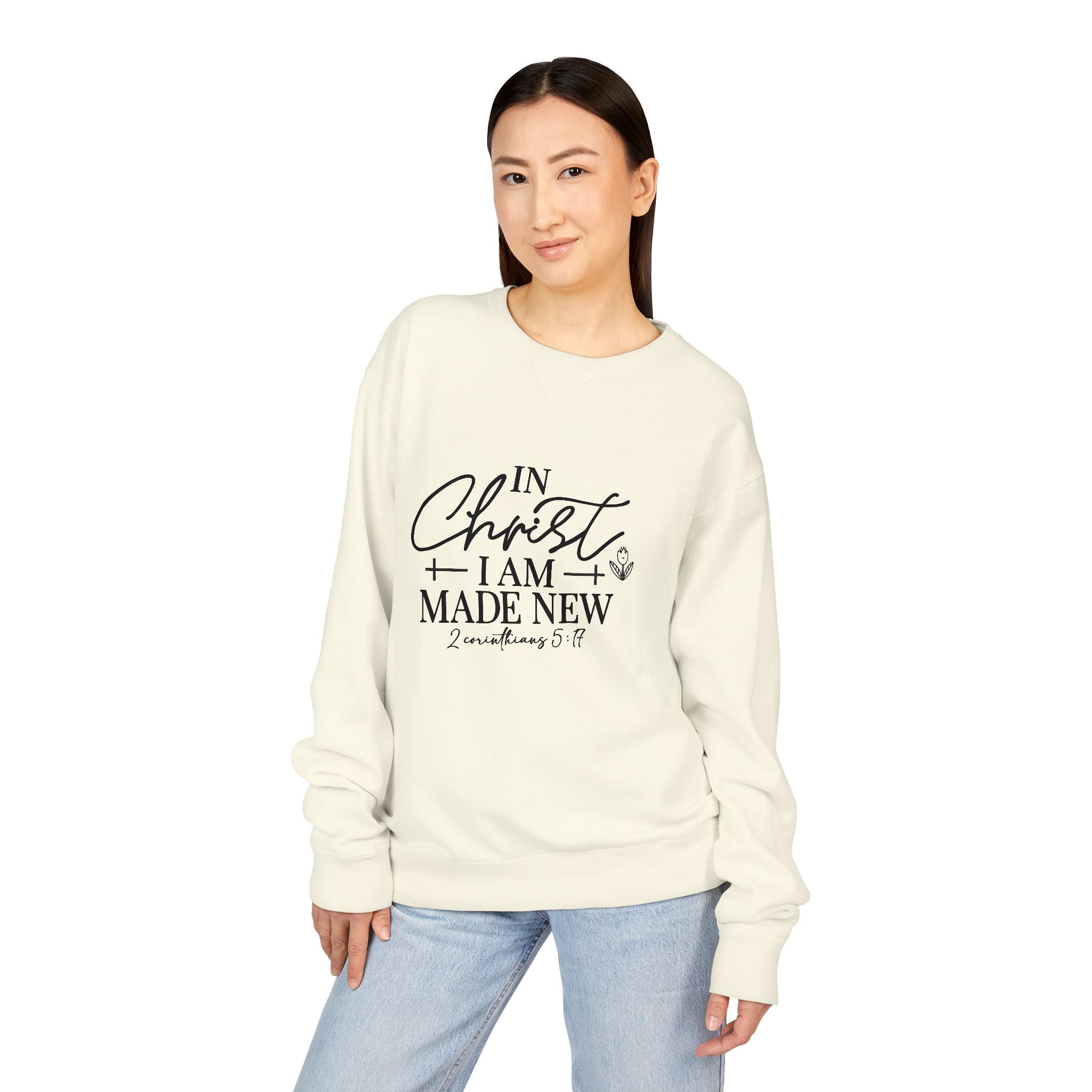 Christian Faith Crewneck Sweatshirt, Made New Sweatshirt, Gifts for Him/Her, Inspirational Apparel, Religious Clothing, Cozy Comfortwear