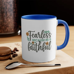 Inspirational Floral Accent Mug - "Fear not, for I am with you" Coffee Cup, Gift for Friends, Motivational Decor, Spiritual Tea Mug