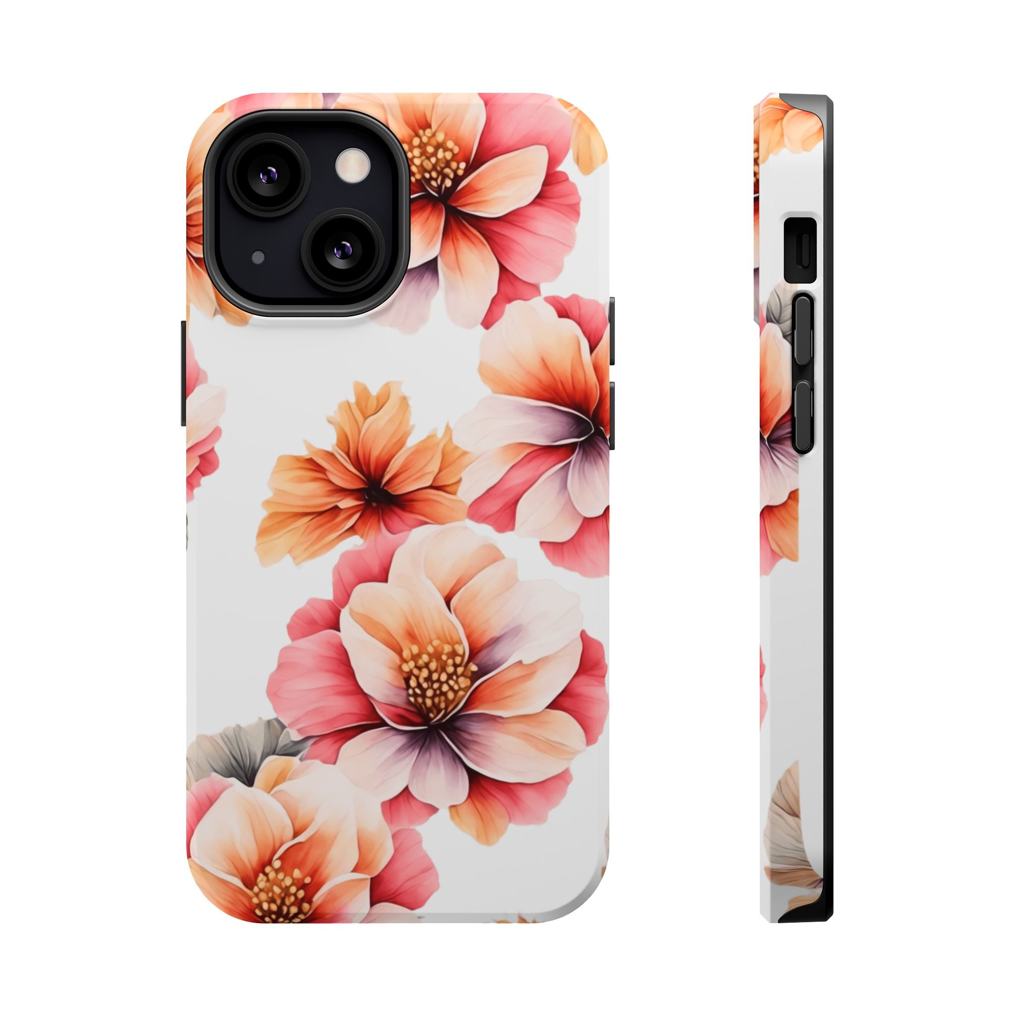 Floral Magnetic Phone Case, Stylish Flower Phone Cover, Durable Magnetic Tough Case, Trendy Floral Design Case, Perfect Gift for Her