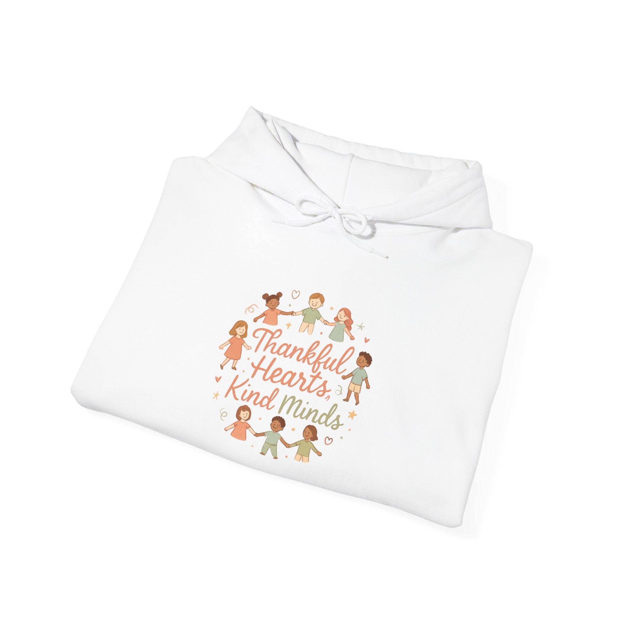 Kind Hands Kids Hoodie - "Thankful Hearts, Kind Hands" Thanksgiving Sweatshirt