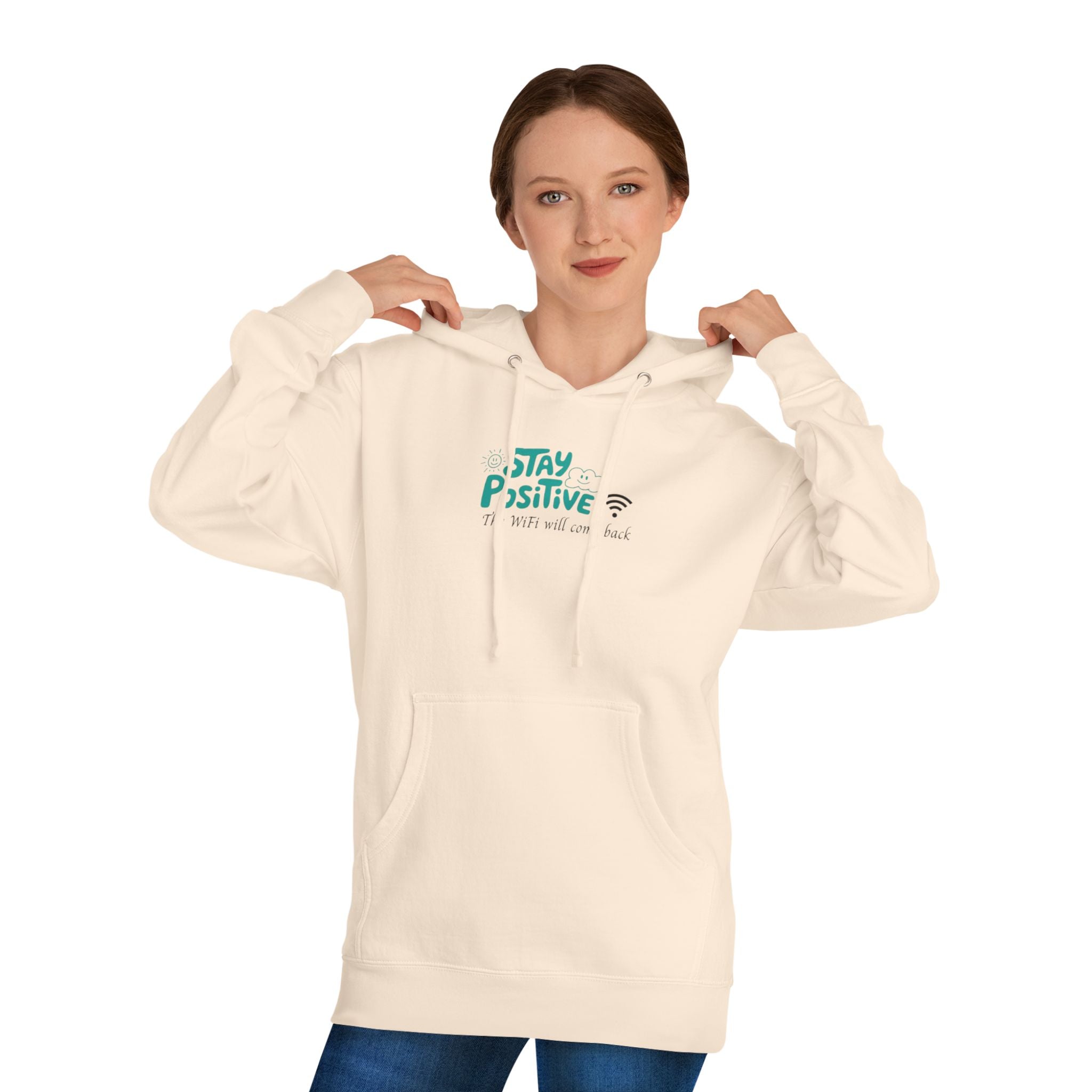 Stay Positive Hoodie, Unisex Hooded Sweatshirt for Comfortable Vibes, Perfect Gift for Friends and Family, Casual Wear, Motivational Apparel