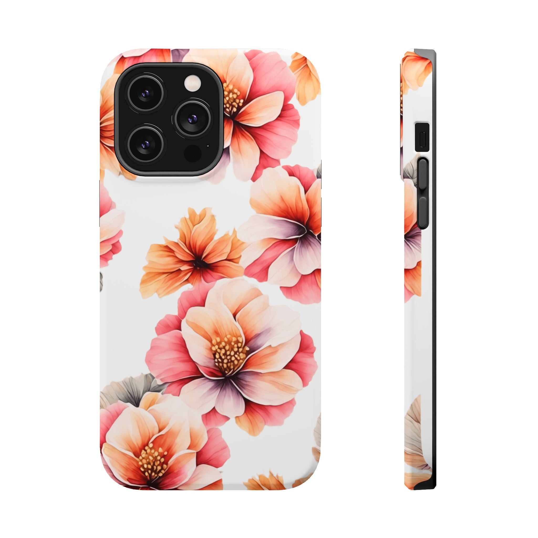 Floral Magnetic Phone Case, Stylish Flower Phone Cover, Durable Magnetic Tough Case, Trendy Floral Design Case, Perfect Gift for Her