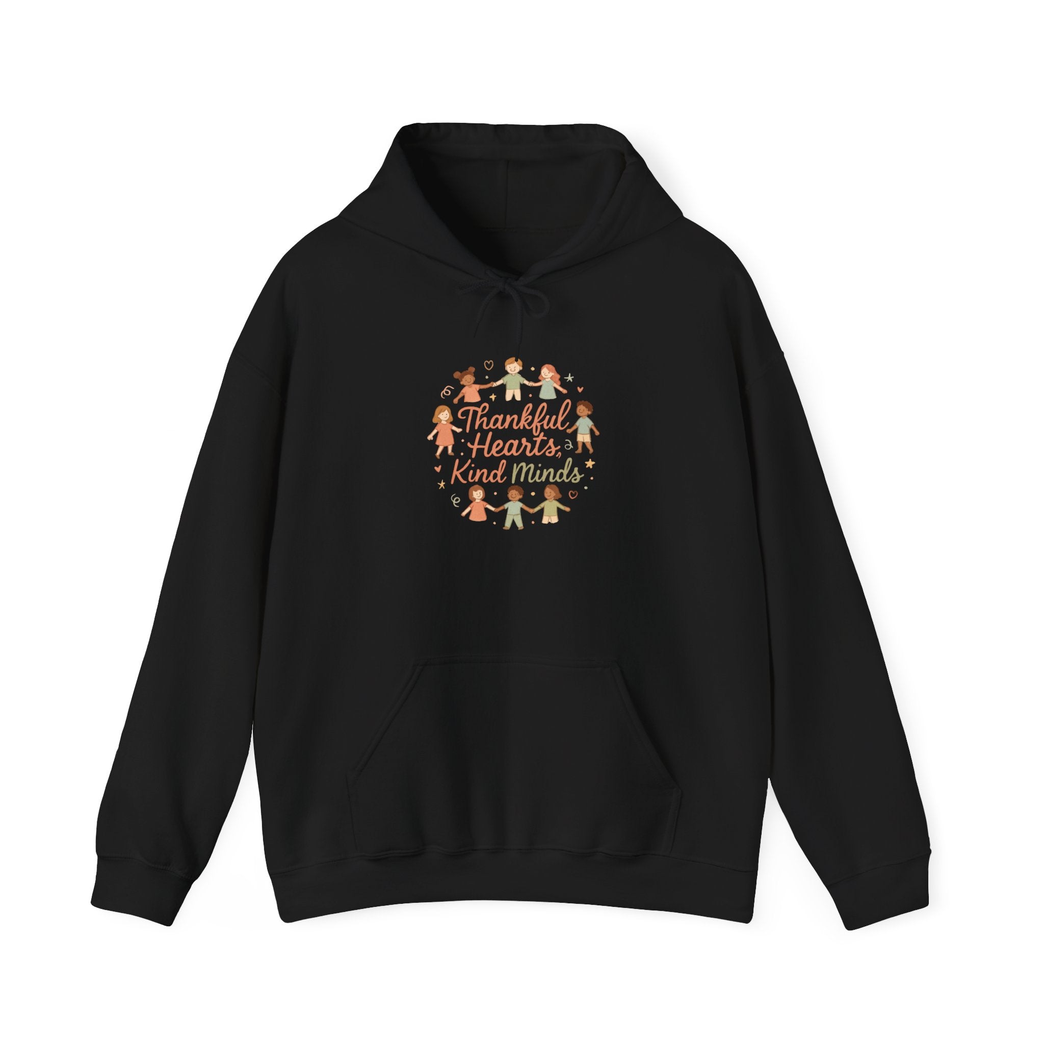 Kind Hands Kids Hoodie - "Thankful Hearts, Kind Hands" Thanksgiving Sweatshirt