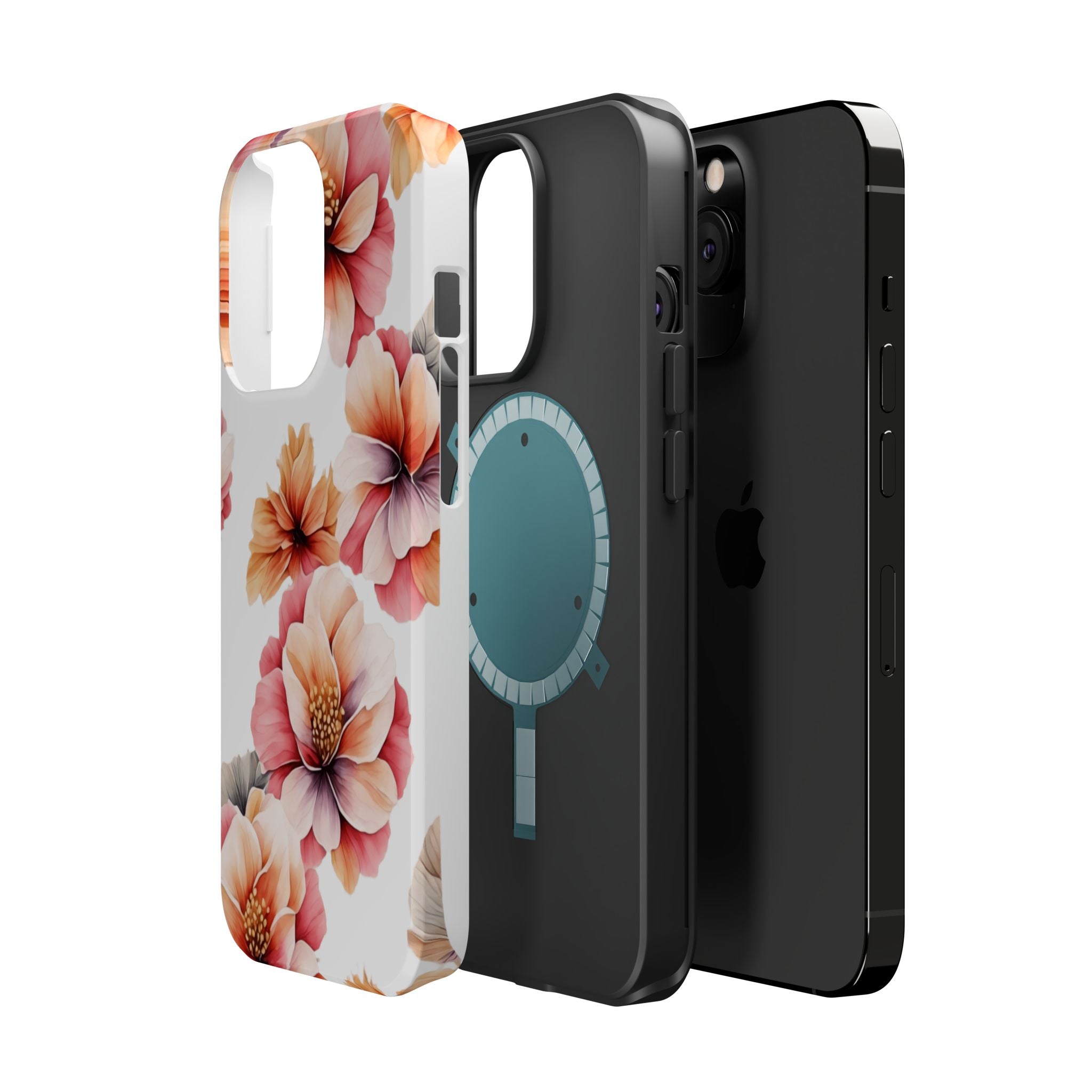 Floral Magnetic Phone Case, Stylish Flower Phone Cover, Durable Magnetic Tough Case, Trendy Floral Design Case, Perfect Gift for Her
