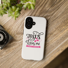 Jesus Loves Me Tough Magnetic Phone Case, Cute Christian Phone Cover, Faith-Based Gift, Inspirational Accessory, Unique Holiday Present