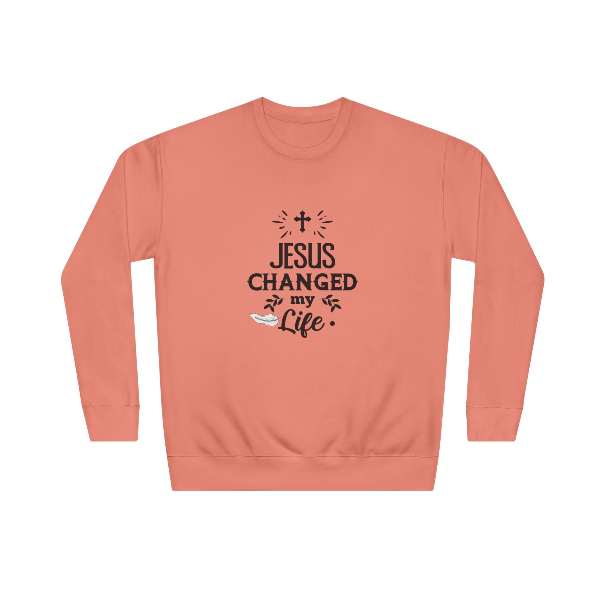 Inspirational Crew Sweatshirt - Jesus Changed My Life, Faith Apparel, Christian Gift, Unisex Sweatshirt, Cozy Religious Wear