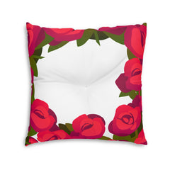 Thinking of You Tufted Floor Pillow | Cozy Rose Decorative Cushion | Gift for Her | Home Decor | Valentine's Day | Living Room Accent