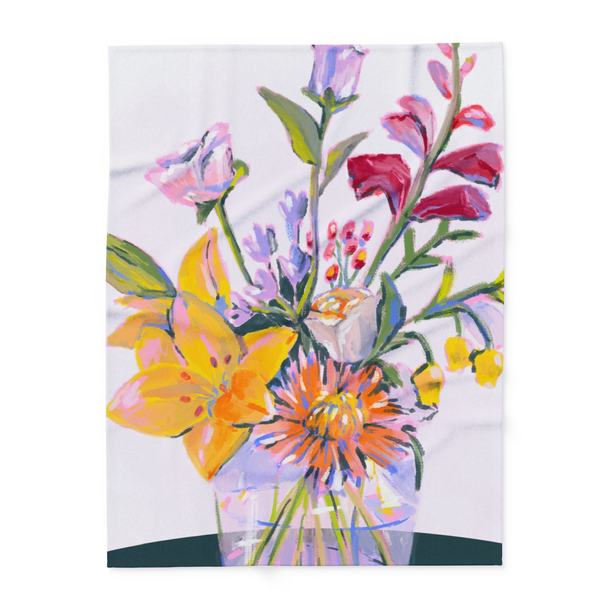 Vibrant Floral Arctic Fleece Blanket | Cozy Decor, Gift for Her, Home Essentials, Spring Decor, Wedding Gift