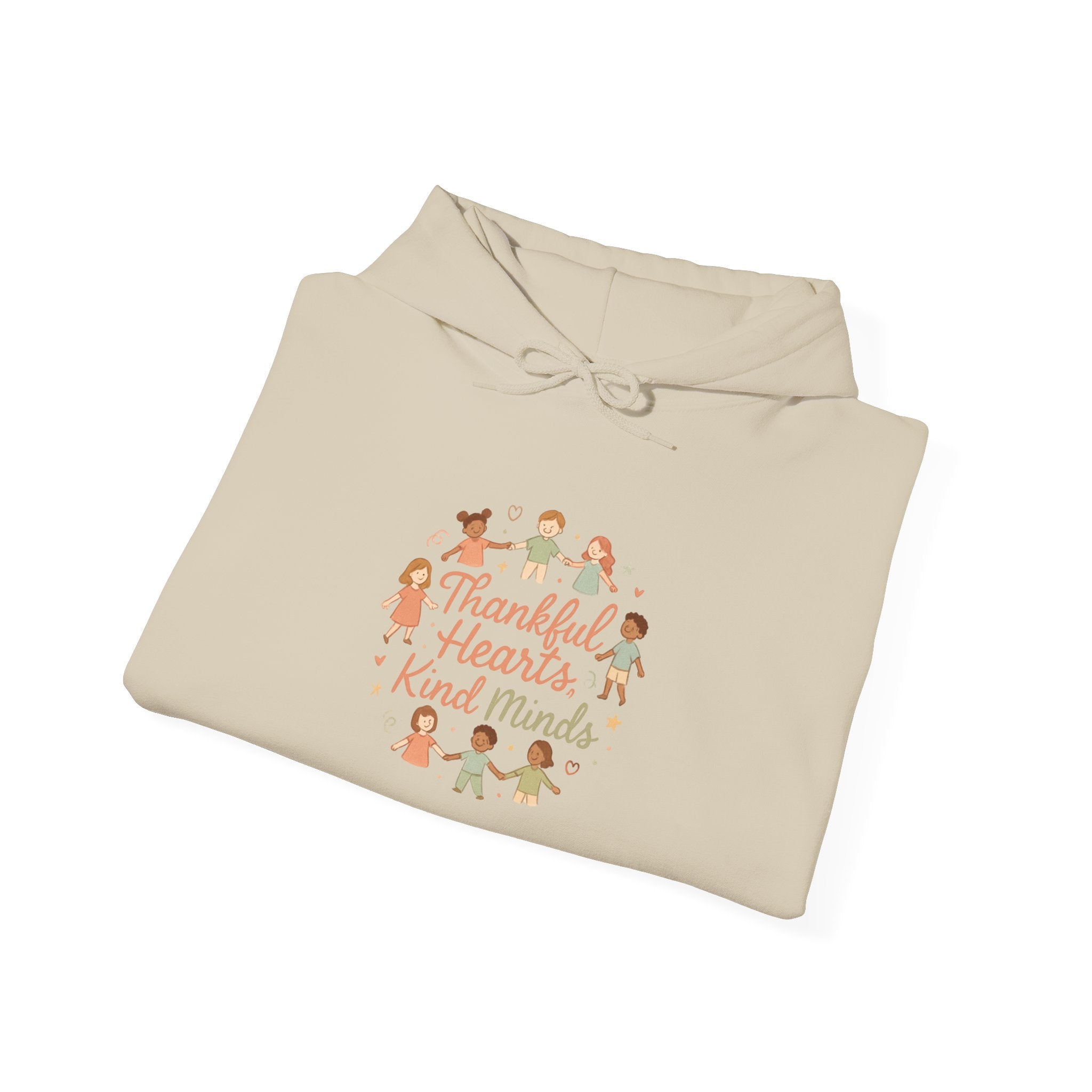 Kind Hands Kids Hoodie - "Thankful Hearts, Kind Hands" Thanksgiving Sweatshirt