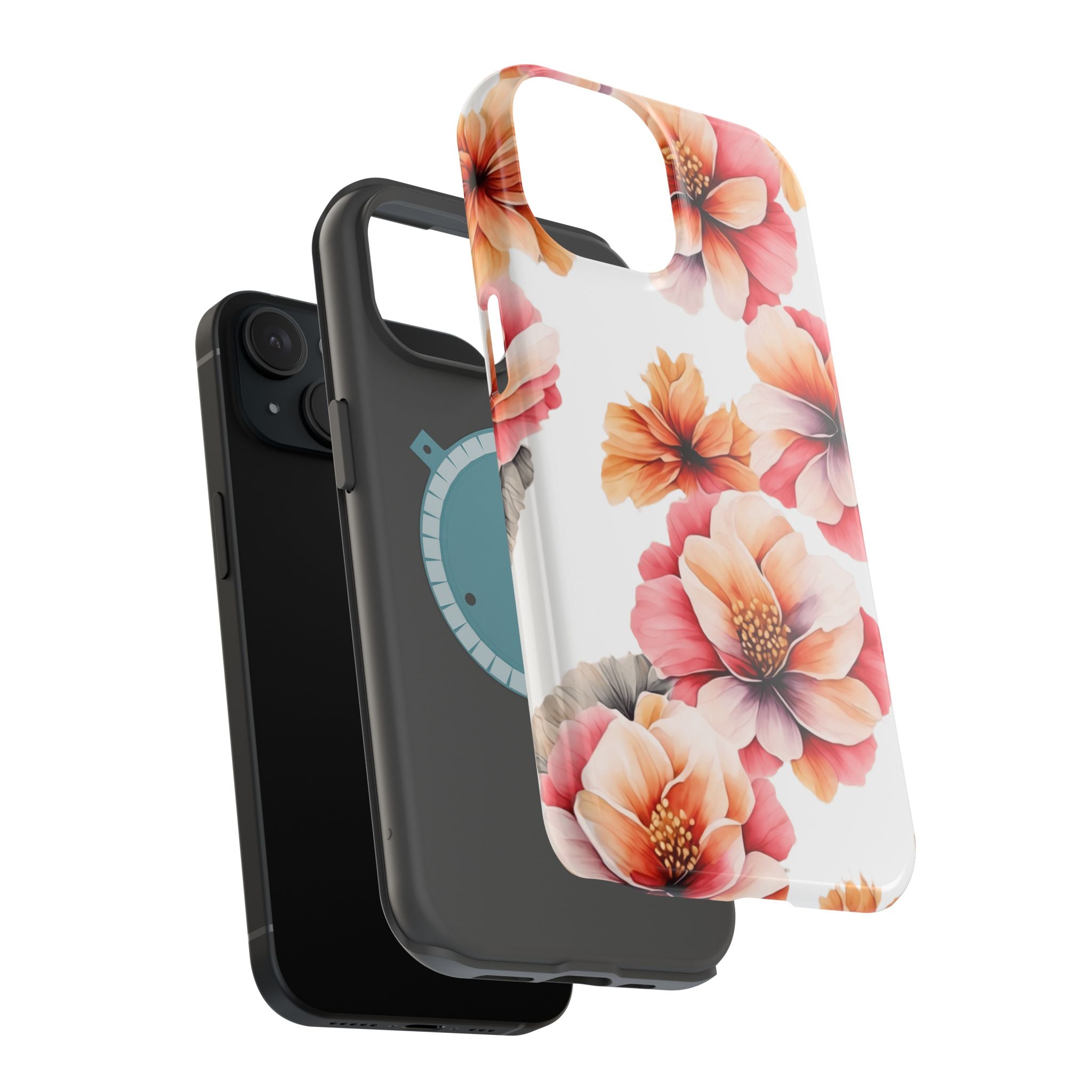 Floral Magnetic Phone Case, Stylish Flower Phone Cover, Durable Magnetic Tough Case, Trendy Floral Design Case, Perfect Gift for Her