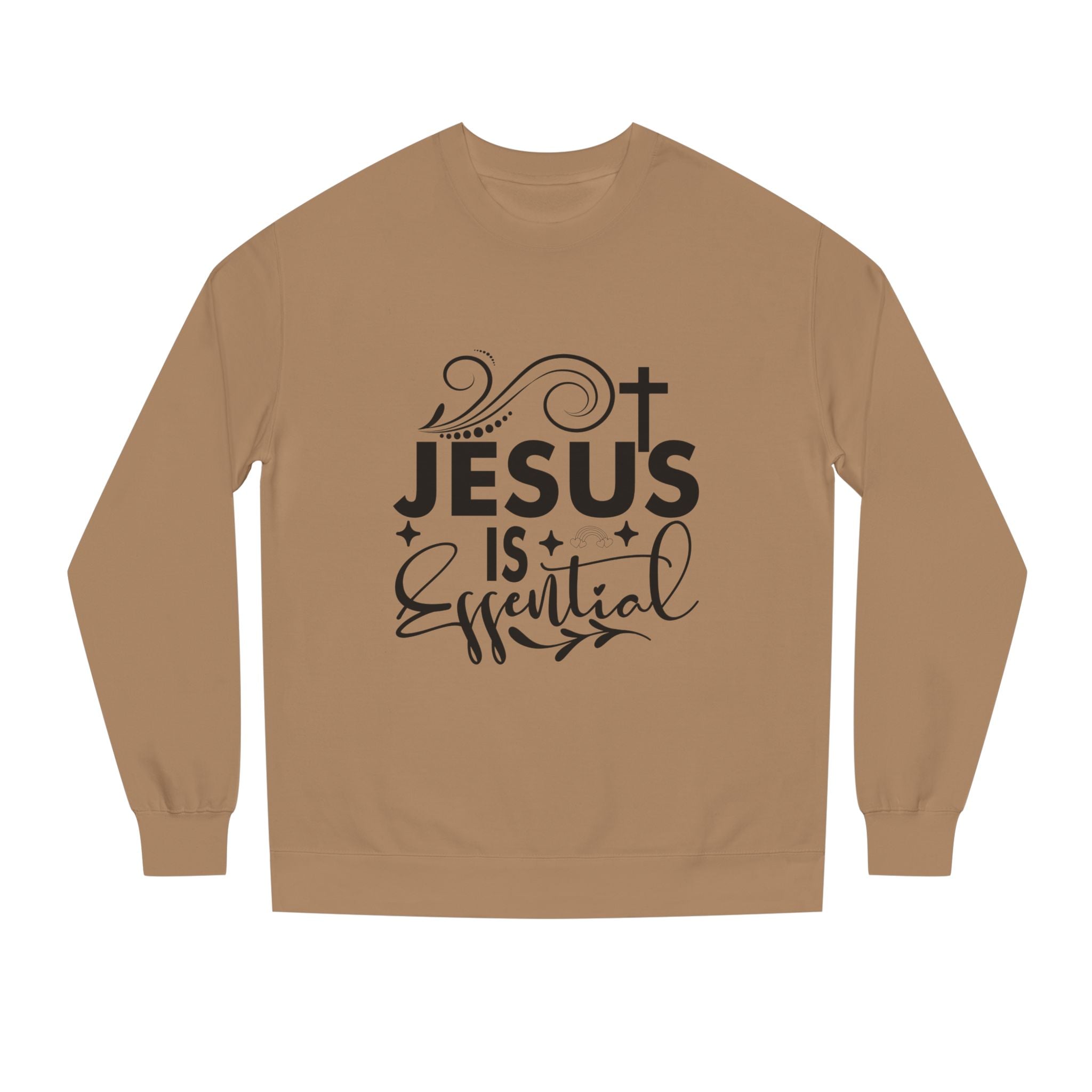 Christian Motivational Sweatshirt - Jesus is Essential, Faith Apparel, Unisex Fashion, Everyday Wear, Perfect Gift for Believers