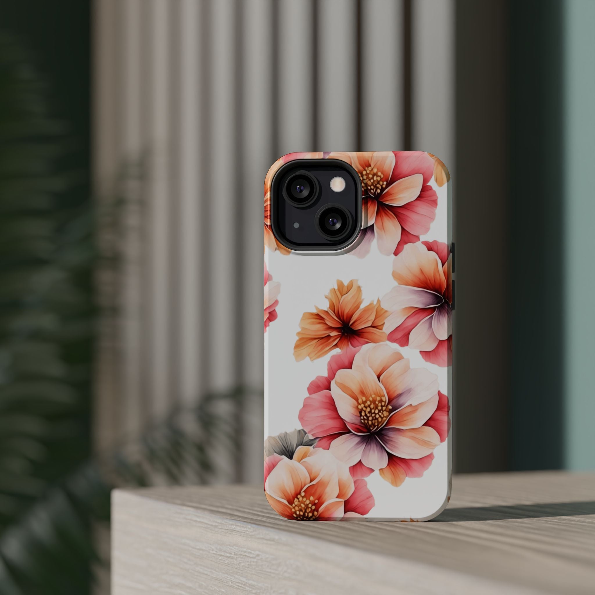 Floral Magnetic Phone Case, Stylish Flower Phone Cover, Durable Magnetic Tough Case, Trendy Floral Design Case, Perfect Gift for Her