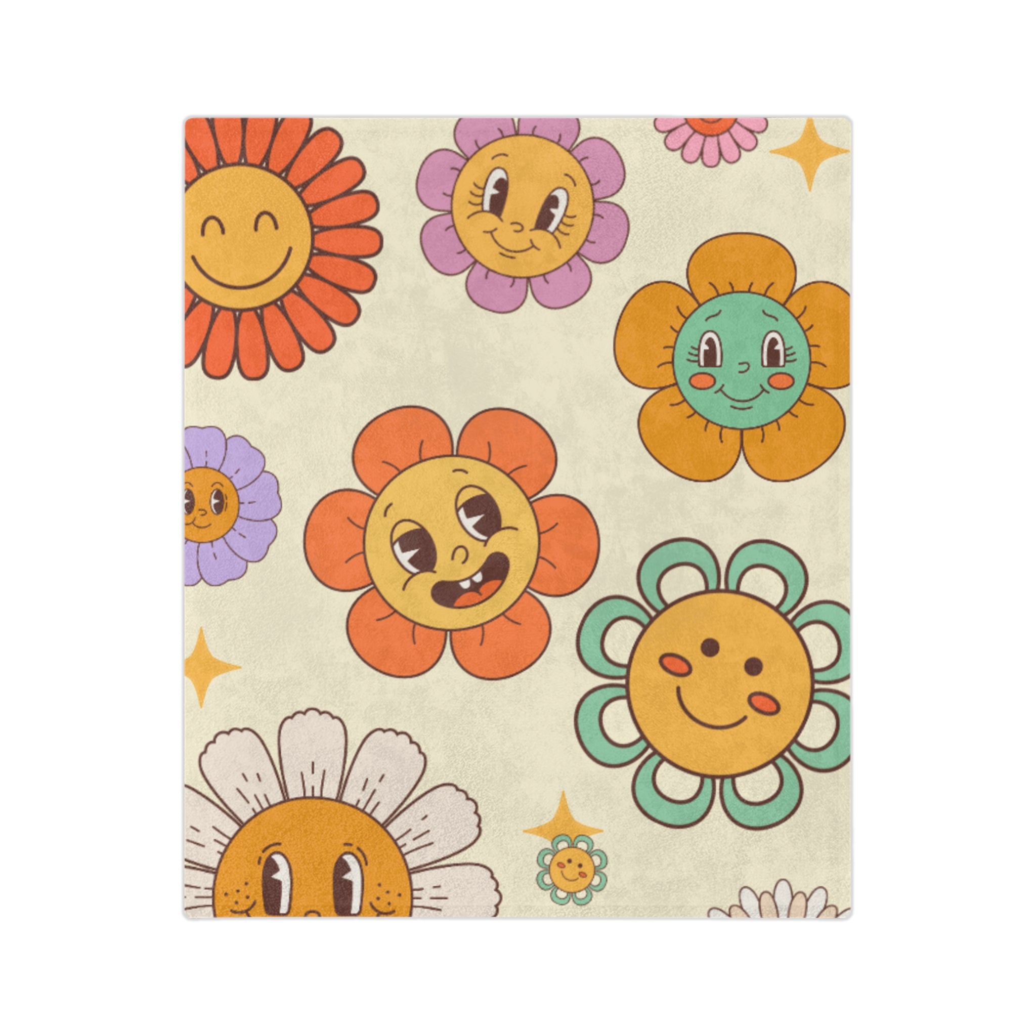 Whimsical Flower Blanket - Cozy Floral Microfiber Throw for Kids, Home Decor, Spring Celebrations, Gift Idea for Birthdays