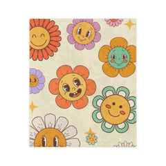 Whimsical Flower Blanket - Cozy Floral Microfiber Throw for Kids, Home Decor, Spring Celebrations, Gift Idea for Birthdays