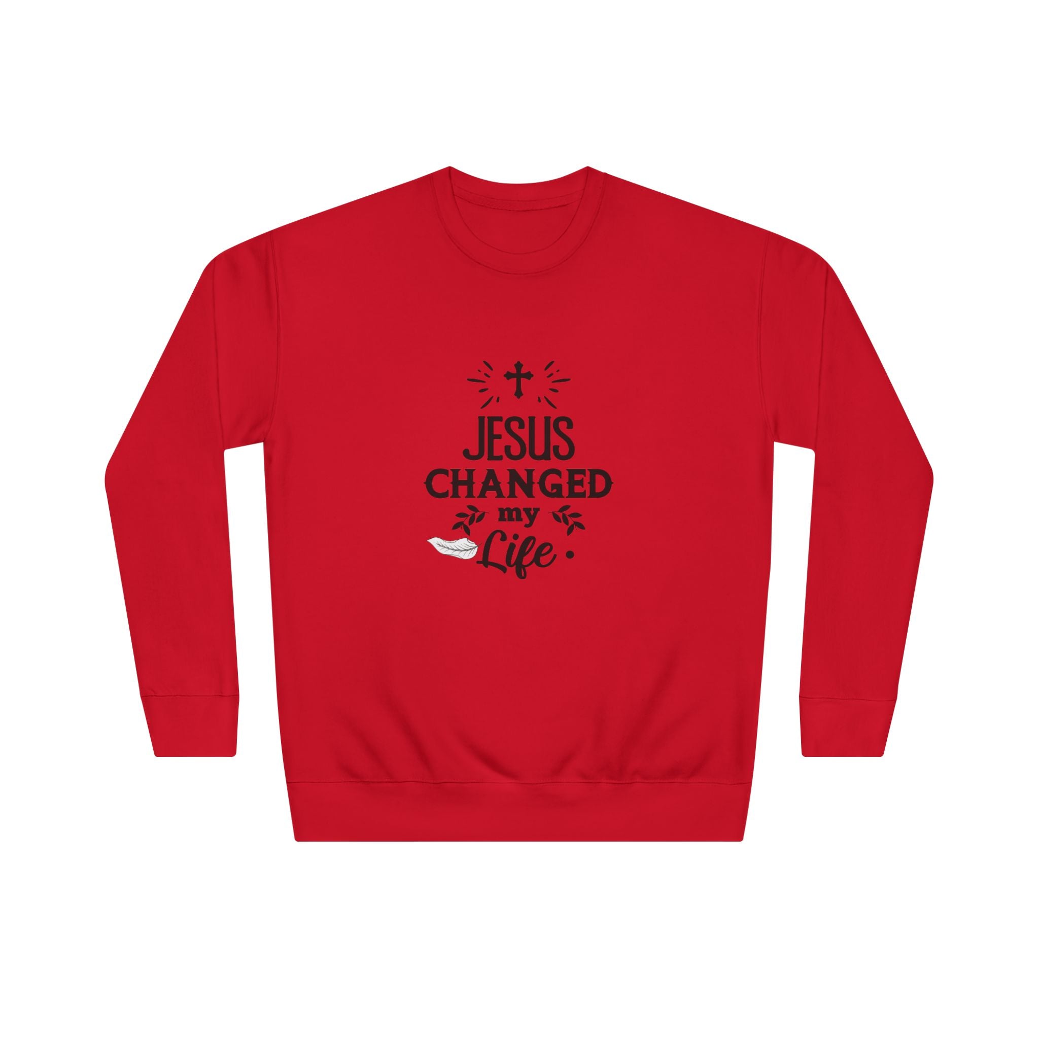 Inspirational Crew Sweatshirt - Jesus Changed My Life, Faith Apparel, Christian Gift, Unisex Sweatshirt, Cozy Religious Wear