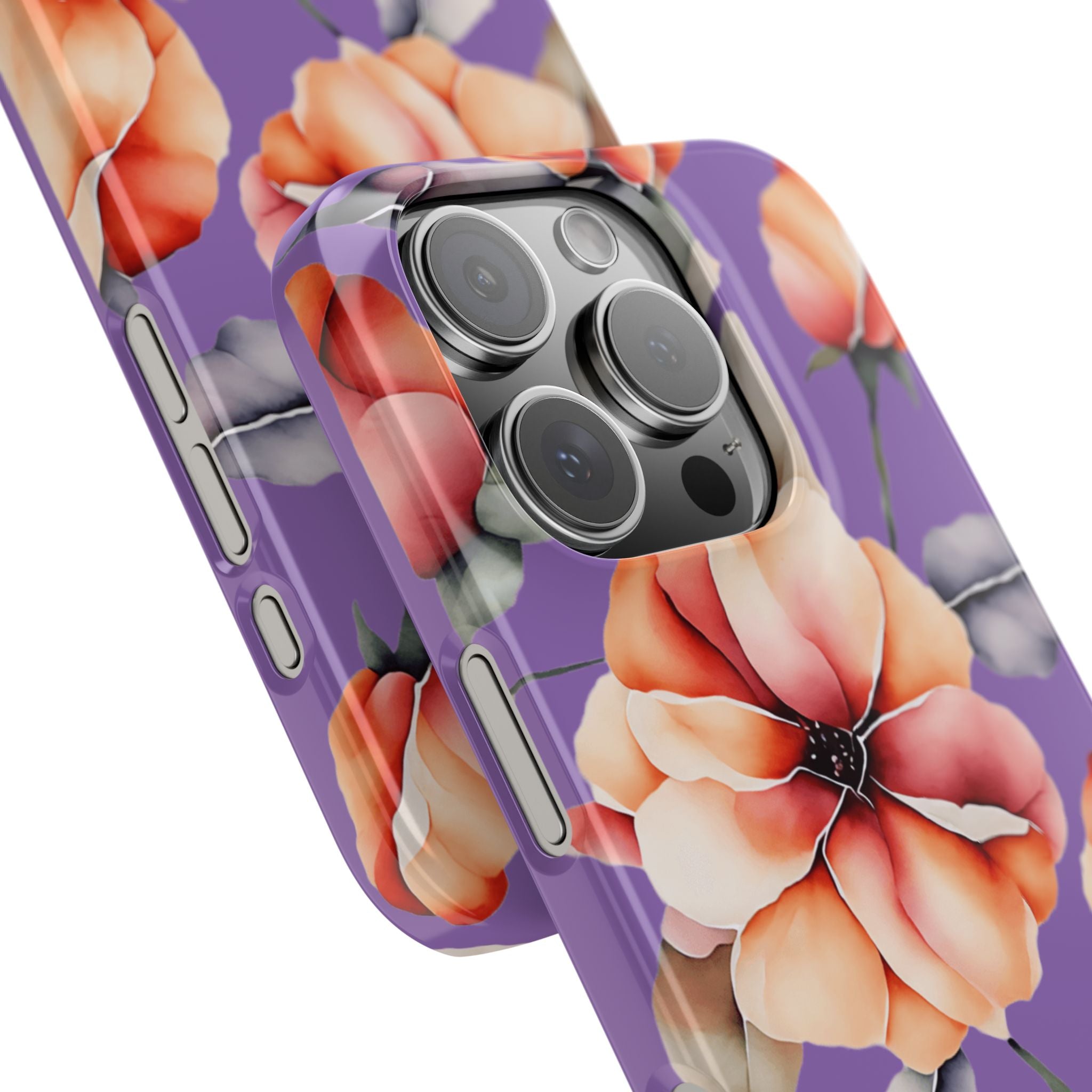 Floral Slim Phone Case, Stylish Phone Cover, Feminine Phone Accessory, Spring Gift, Flower Pattern Design