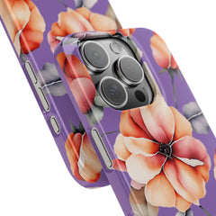 Floral Slim Phone Case, Stylish Phone Cover, Feminine Phone Accessory, Spring Gift, Flower Pattern Design