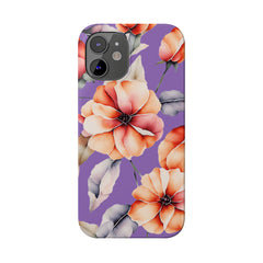 Floral Slim Phone Case, Stylish Phone Cover, Feminine Phone Accessory, Spring Gift, Flower Pattern Design