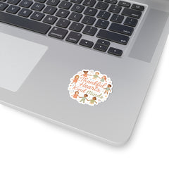 Thankful Hearts, Kind Minds Sticker — Inclusive Kids Classroom Sticker