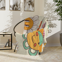 Whimsical Flower Blanket - Cozy Floral Microfiber Throw for Kids, Home Decor, Spring Celebrations, Gift Idea for Birthdays