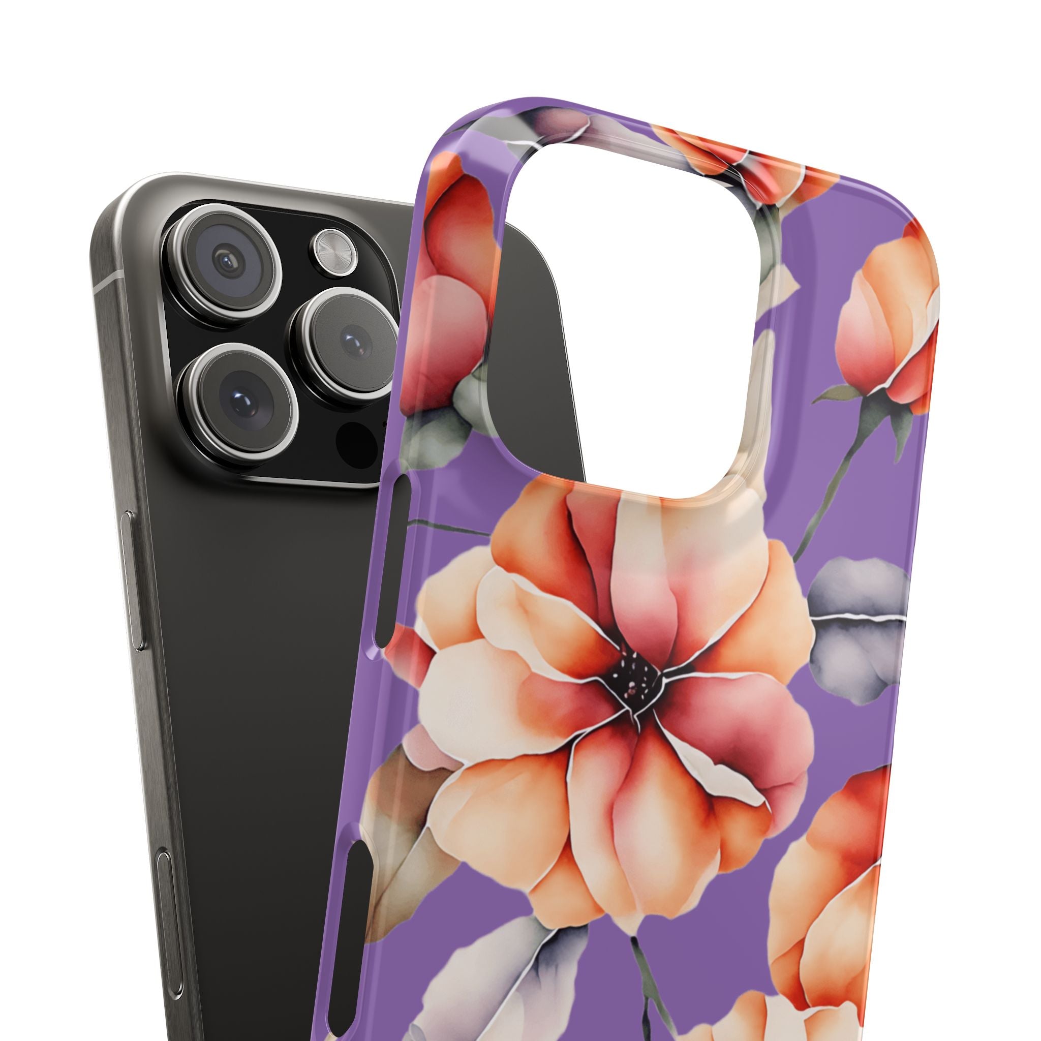 Floral Slim Phone Case, Stylish Phone Cover, Feminine Phone Accessory, Spring Gift, Flower Pattern Design