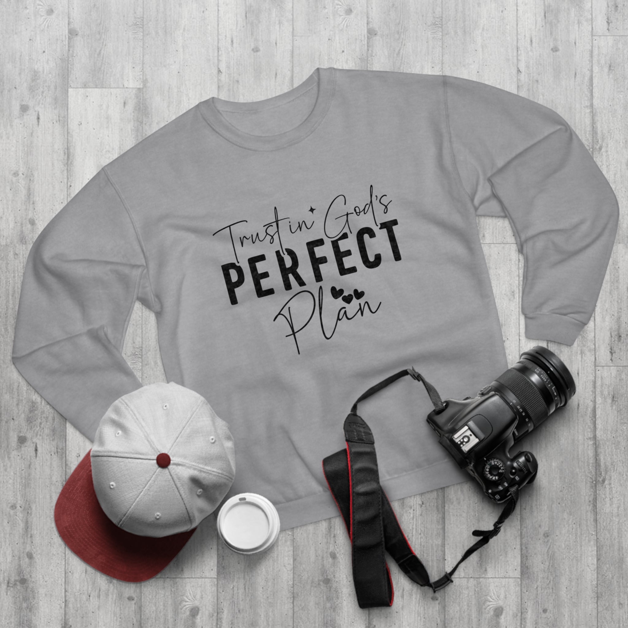 Inspirational Unisex Crew Neck Sweatshirt - Trust in God's Perfect Plan, Cozy Christian Apparel, Gift for Faith Lovers, Inspirational [...]