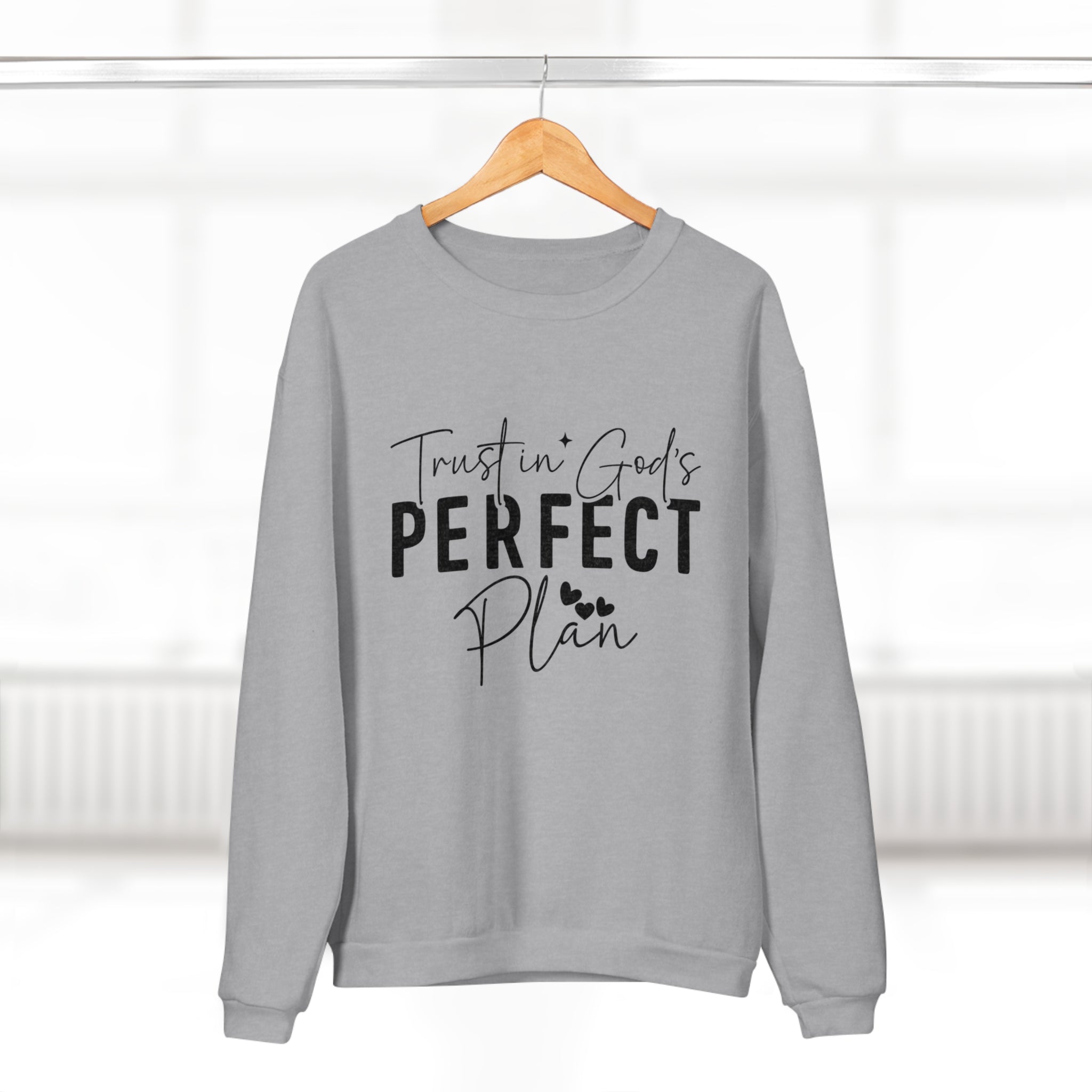 Inspirational Unisex Crew Neck Sweatshirt - Trust in God's Perfect Plan, Cozy Christian Apparel, Gift for Faith Lovers, Inspirational [...]