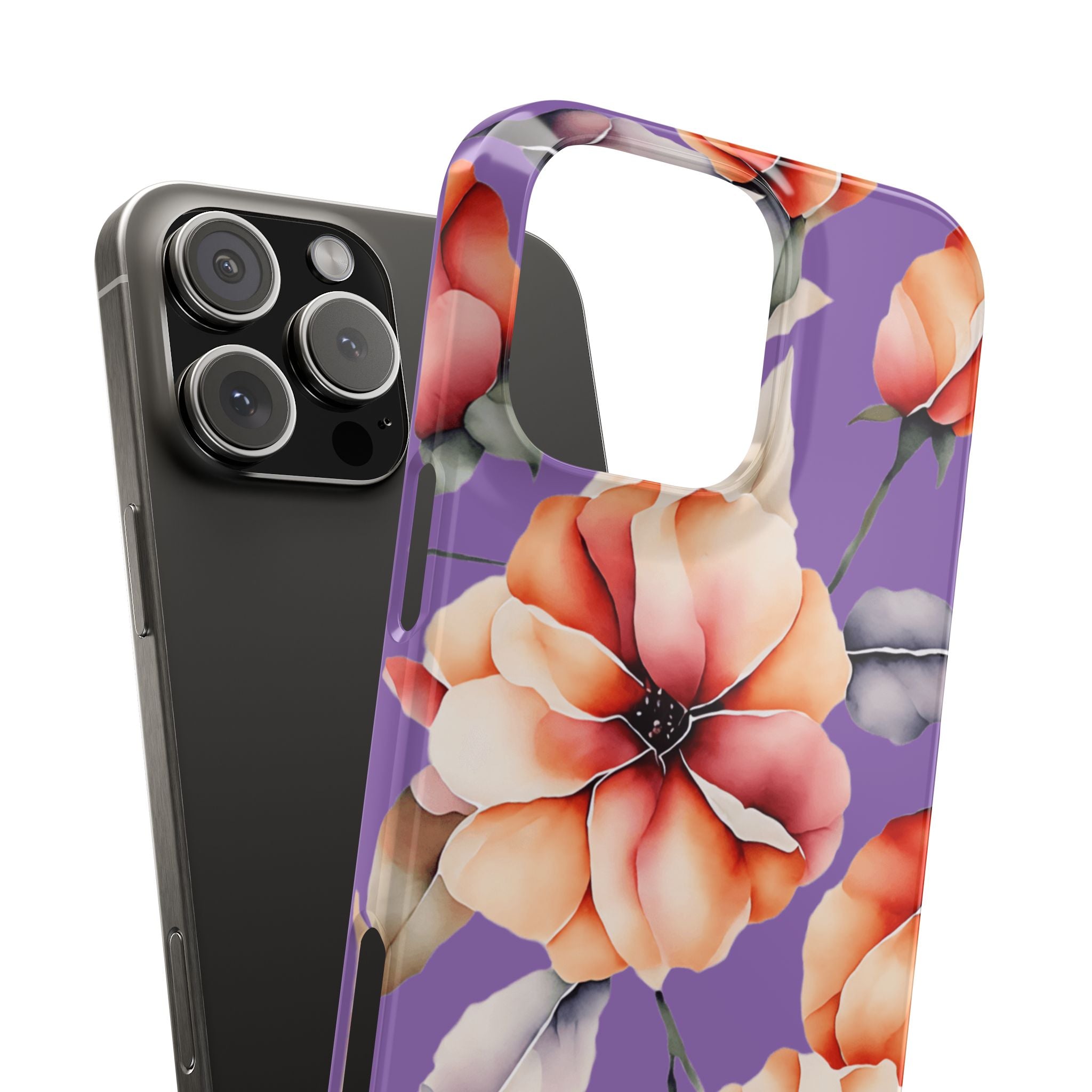 Floral Slim Phone Case, Stylish Phone Cover, Feminine Phone Accessory, Spring Gift, Flower Pattern Design