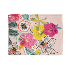 Floral Throw Blanket - Cozy Polyester Blanket for Home Decor, Gift for Her, Boho Style, Soft and Warm Floral Design