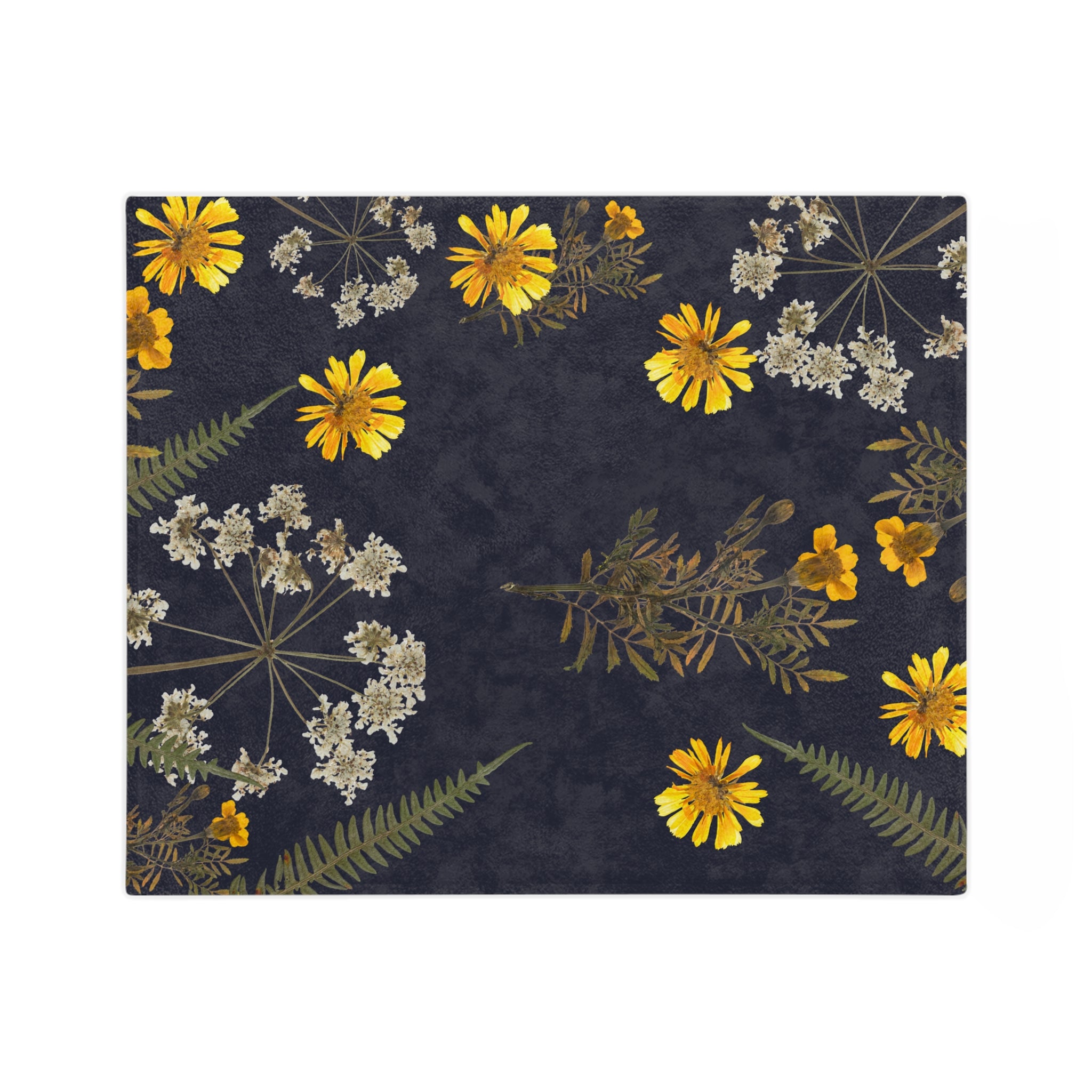 Floral Velveteen Microfiber Blanket - Cozy Gift for Nature Lovers, Home Decor, Bed Linens, Camping Essentials, Spring Vibes, Botanical Print