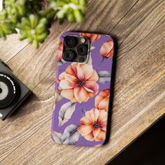 Floral Slim Phone Case, Stylish Phone Cover, Feminine Phone Accessory, Spring Gift, Flower Pattern Design