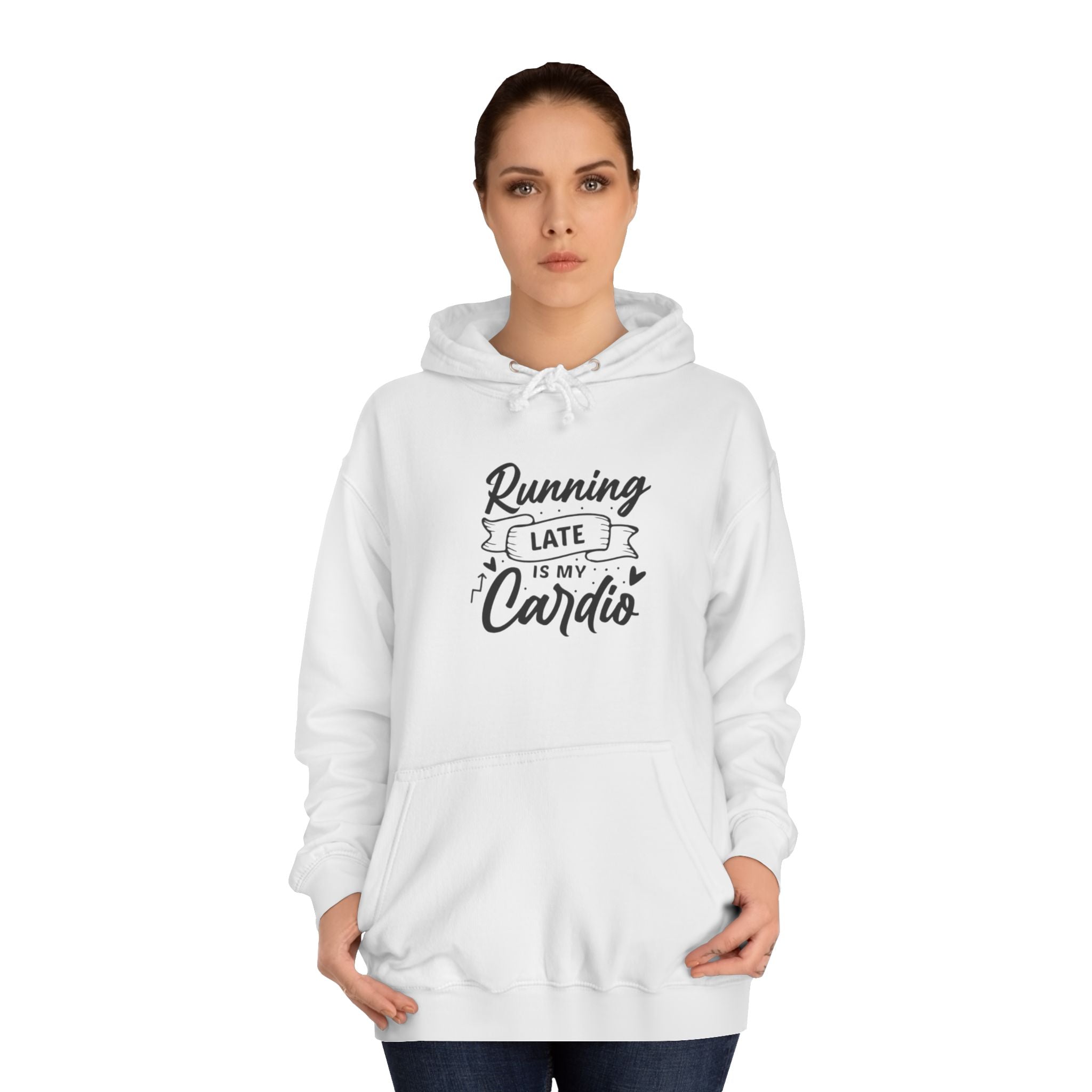 Running Late is My Cardio Unisex Hoodie, Casual Sweatshirt, Fitness Gift, College Apparel, Funny Hoodie