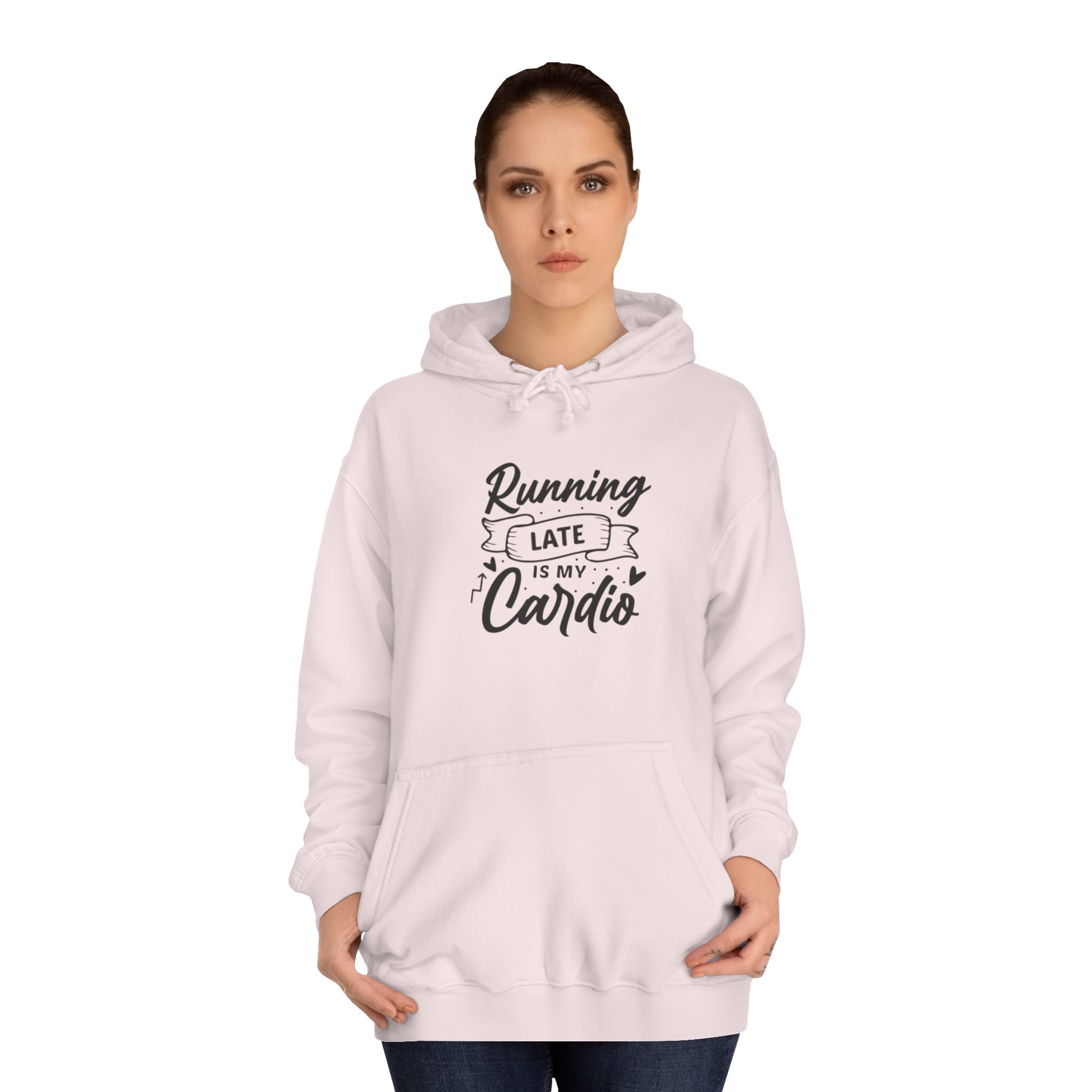 Running Late is My Cardio Unisex Hoodie, Casual Sweatshirt, Fitness Gift, College Apparel, Funny Hoodie