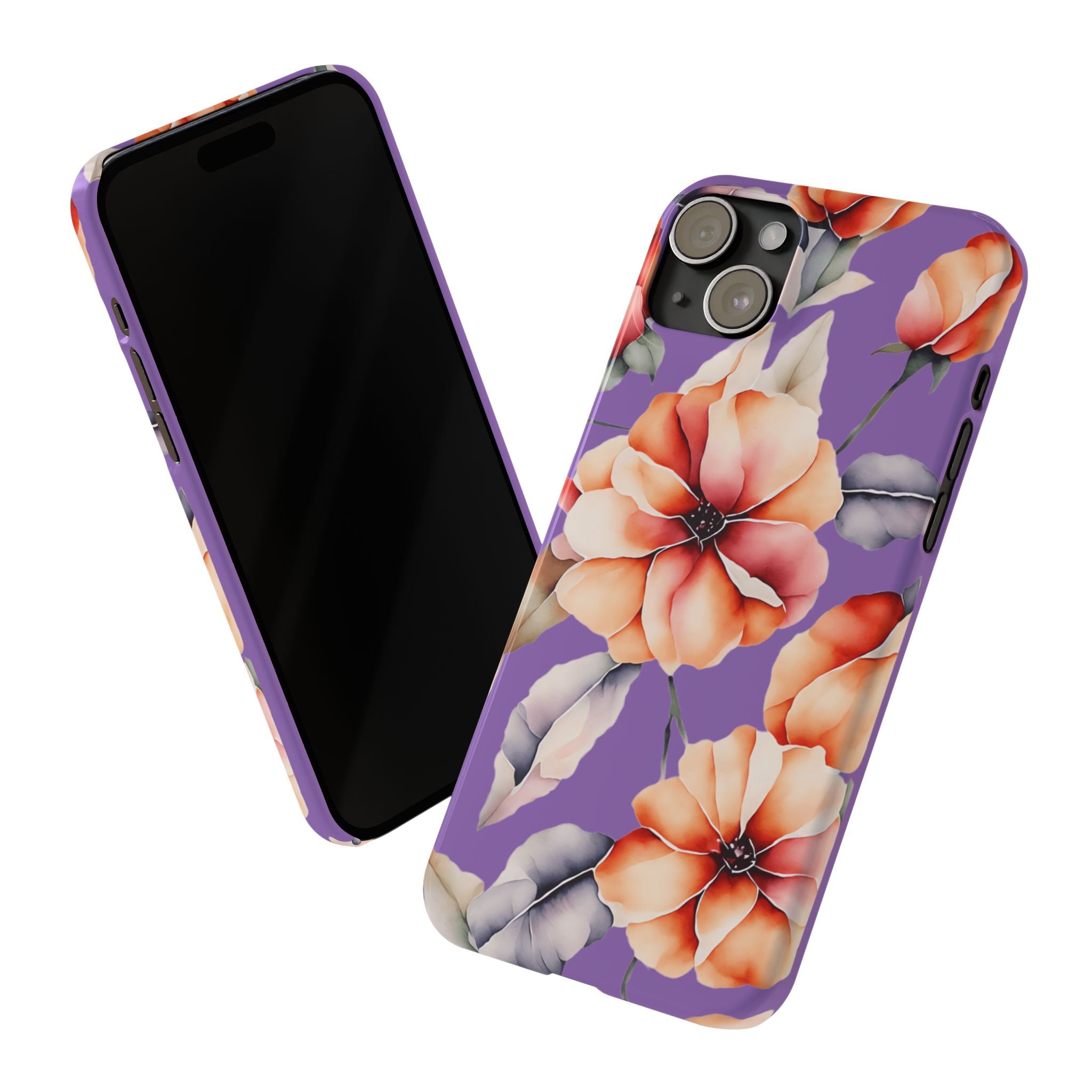 Floral Slim Phone Case, Stylish Phone Cover, Feminine Phone Accessory, Spring Gift, Flower Pattern Design