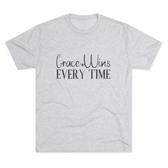 Grace Wins Unisex Tri-Blend Tee, Inspirational T-Shirt, Comfortable Crew Shirt, Motivational Apparel, Everyday Wear, Gift Idea