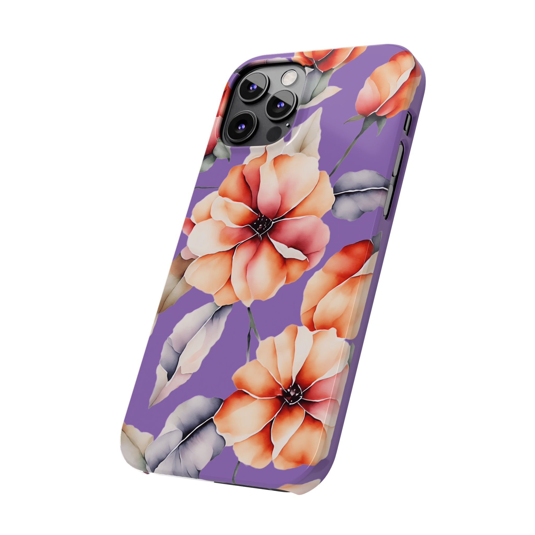 Floral Slim Phone Case, Stylish Phone Cover, Feminine Phone Accessory, Spring Gift, Flower Pattern Design