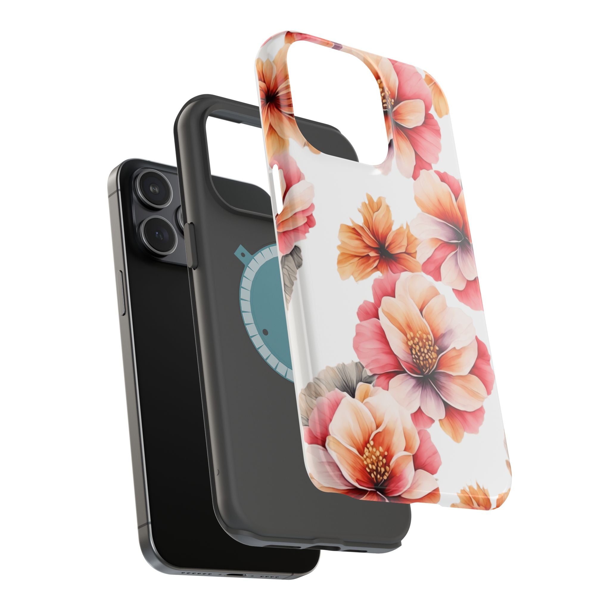 Floral Magnetic Phone Case, Stylish Flower Phone Cover, Durable Magnetic Tough Case, Trendy Floral Design Case, Perfect Gift for Her