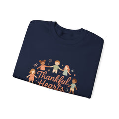 Thankful Hearts Kind Minds Sweatshirt — Kids Diversity Friends Crewneck