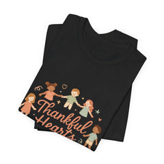 Thankful Hearts Kind Minds T-Shirt — Kids Friendship Positive Message Tee