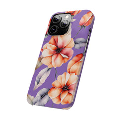 Floral Slim Phone Case, Stylish Phone Cover, Feminine Phone Accessory, Spring Gift, Flower Pattern Design