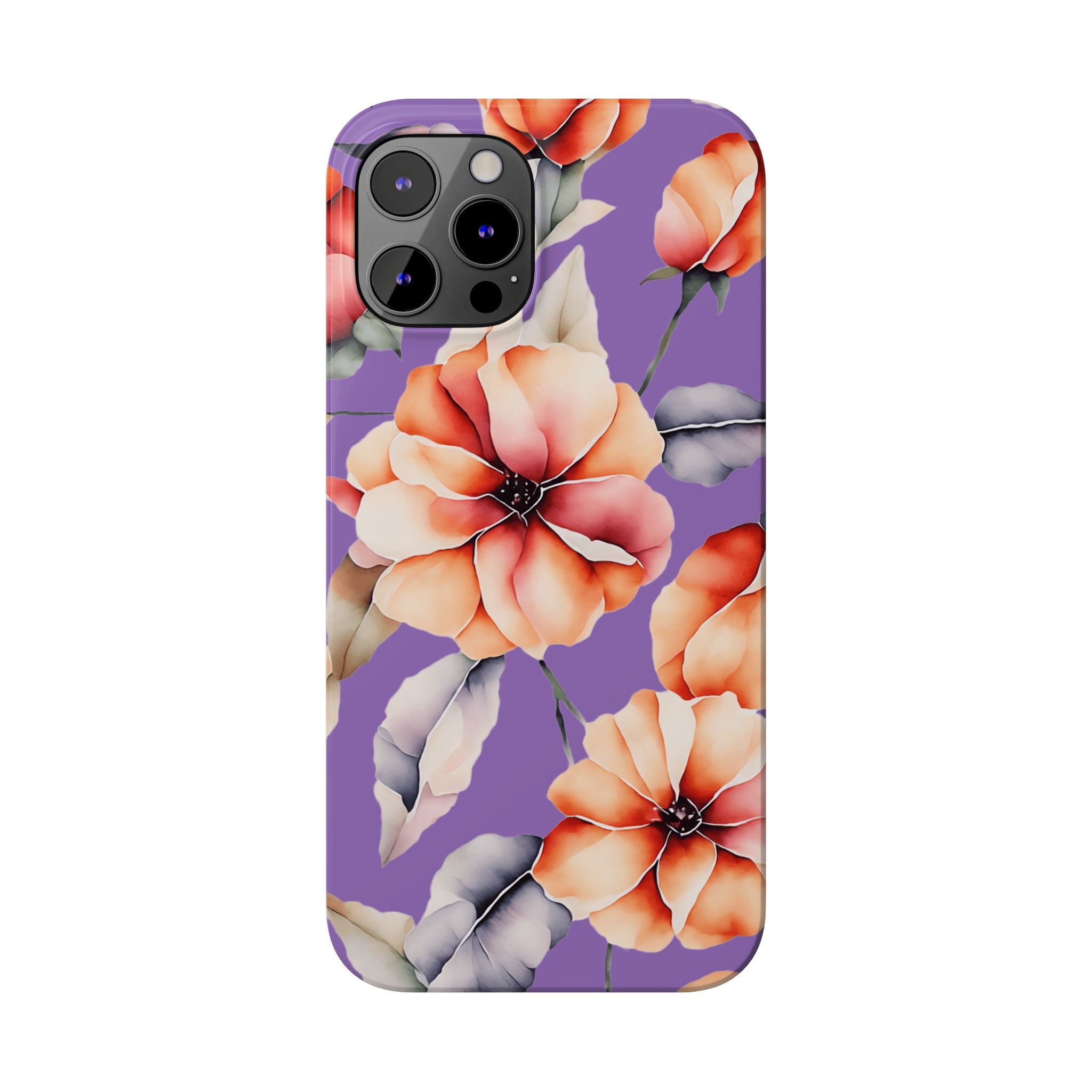 Floral Slim Phone Case, Stylish Phone Cover, Feminine Phone Accessory, Spring Gift, Flower Pattern Design