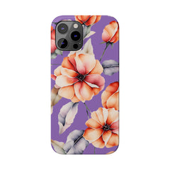 Floral Slim Phone Case, Stylish Phone Cover, Feminine Phone Accessory, Spring Gift, Flower Pattern Design