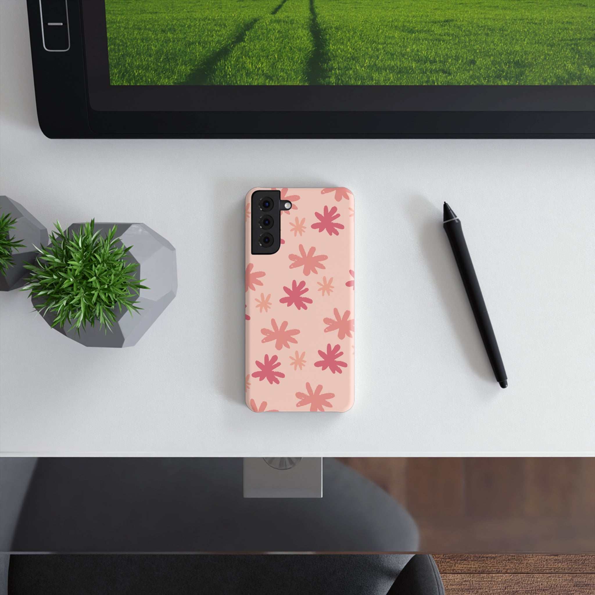 Chic Floral Phone Case, Slim Snap Case, Flower Pattern Phone Cover, Trendy Tech Accessory, Gift for Her, Summer Vibes