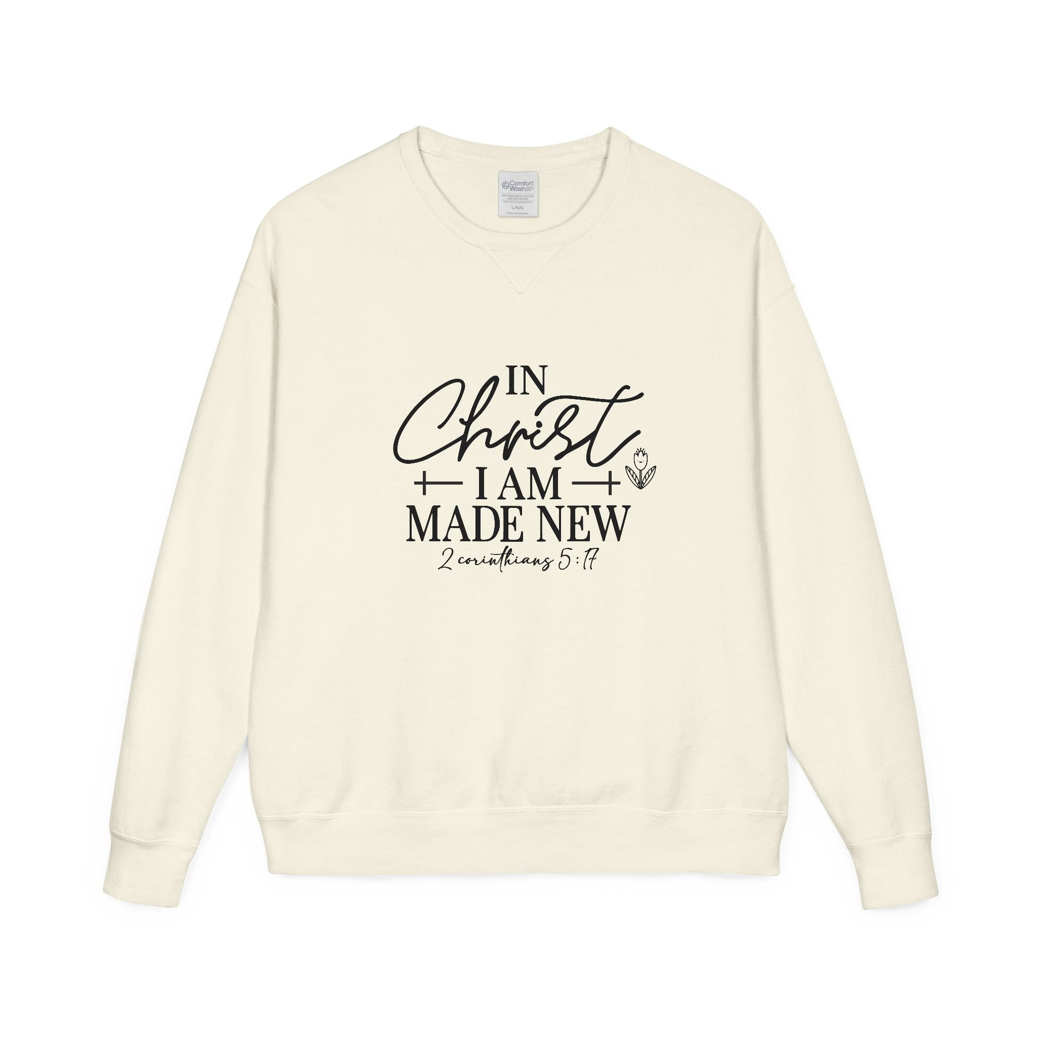 Christian Faith Crewneck Sweatshirt, Made New Sweatshirt, Gifts for Him/Her, Inspirational Apparel, Religious Clothing, Cozy Comfortwear