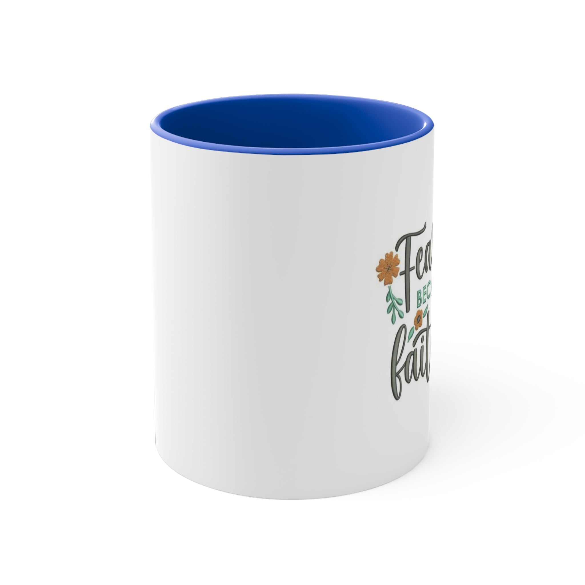 Inspirational Floral Accent Mug - "Fear not, for I am with you" Coffee Cup, Gift for Friends, Motivational Decor, Spiritual Tea Mug