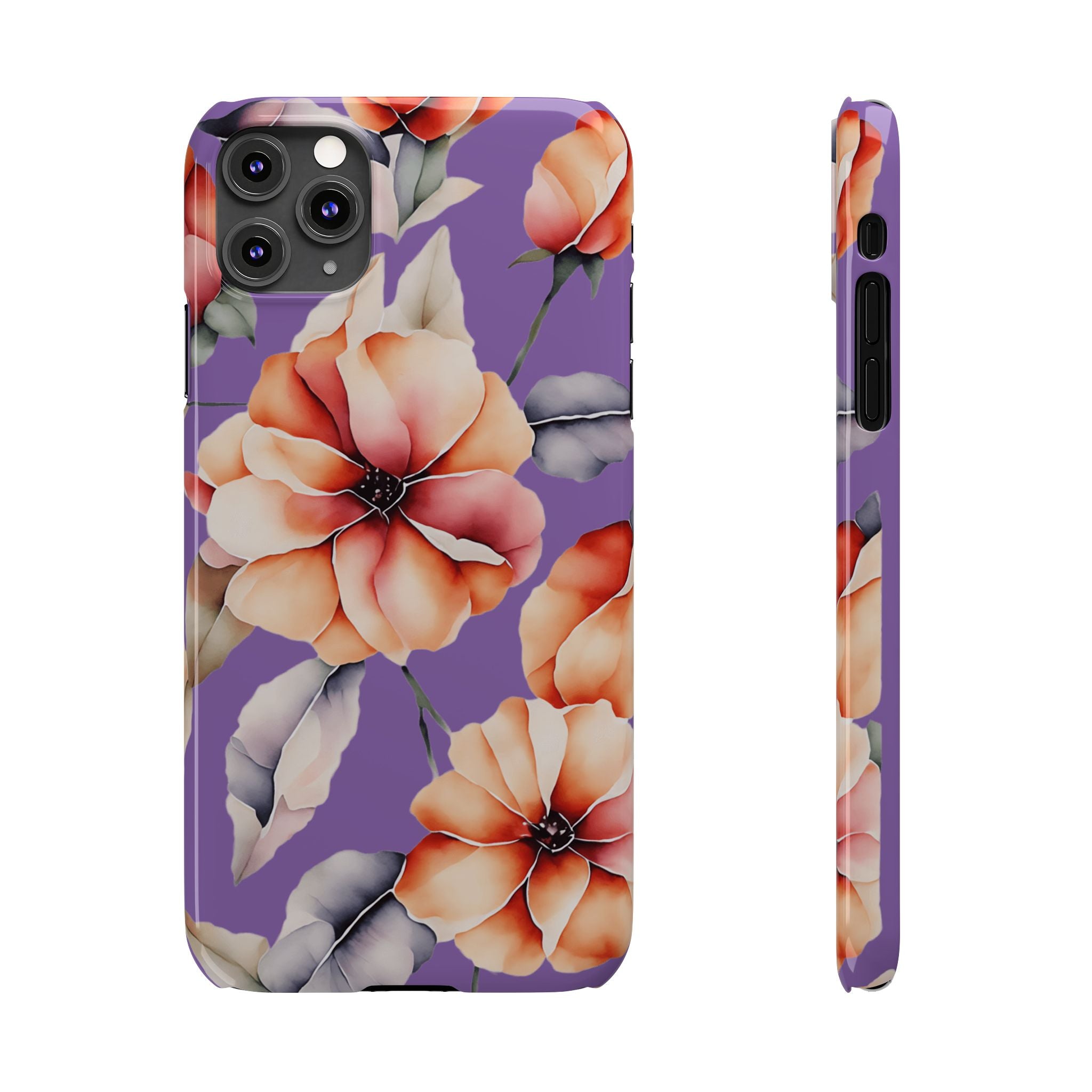 Floral Slim Phone Case, Stylish Phone Cover, Feminine Phone Accessory, Spring Gift, Flower Pattern Design