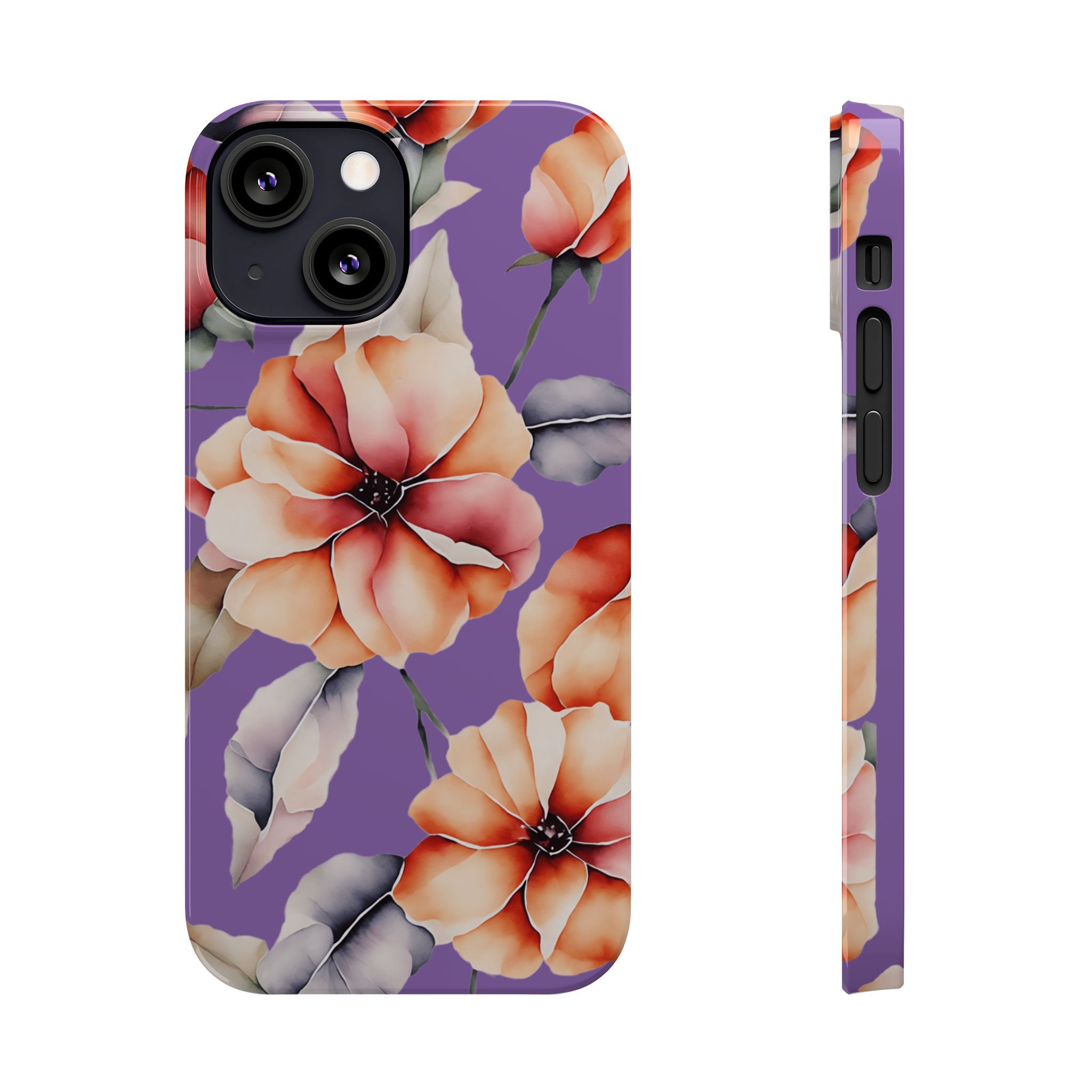 Floral Slim Phone Case, Stylish Phone Cover, Feminine Phone Accessory, Spring Gift, Flower Pattern Design
